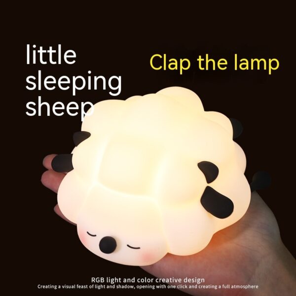 Cute Silicone Night Lights Sheep Cartoon Bedroom Lamp For Children's - Decoration Item for Kids - Image 6