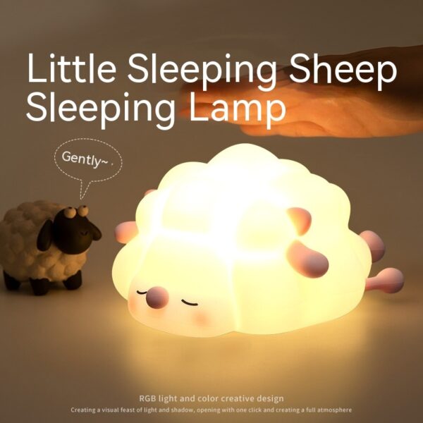 Cute Silicone Night Lights Sheep Cartoon Bedroom Lamp For Children's - Decoration Item for Kids